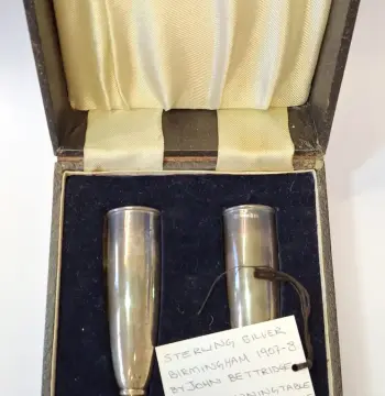 Antique Edwardian Sterling Silver Bud Vases by John Bettridge – Birmingham 1907 (Cased Pair)