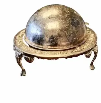 Vintage Roll-Top Butter & Caviar Dish – Silver-Plated Revolving Dome Server