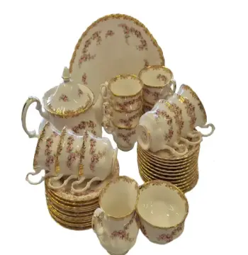 Royal Albert Dimity Rose Fine Bone China 12 Person Tea Set